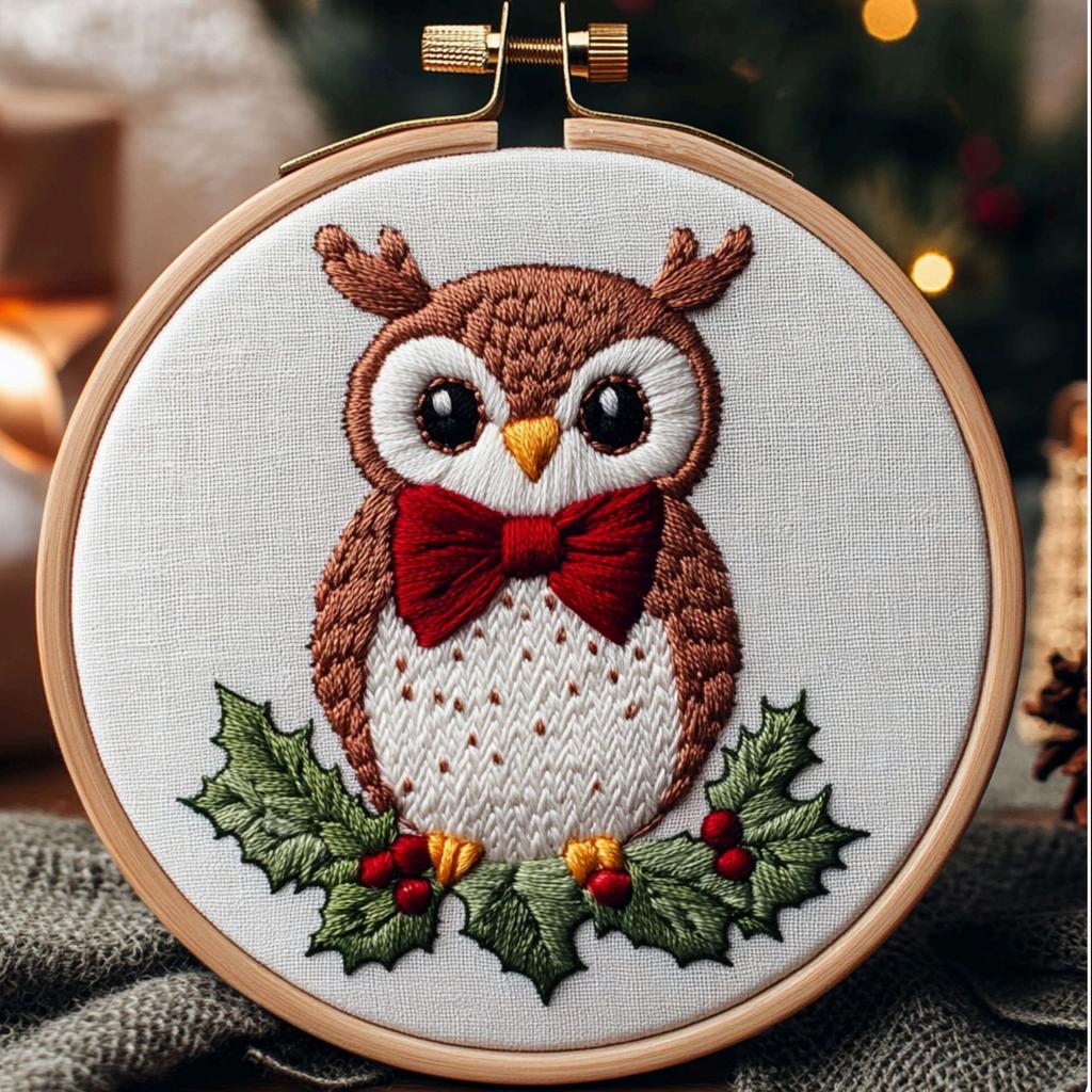 1 набор для вышивания рождественских животных, подходит для начинающих, включает инструкции по стежкам на английском языке. Набор материалов для вышивания своими руками.