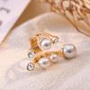 Creative Exaggerated Double-layer Pearl Ring Niche Design Irregular Diamond Inlaid Open Ring Women's Fashionable Jewelry Gift