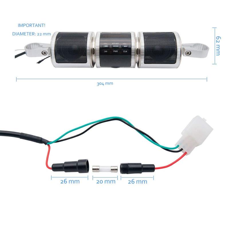 12 В мотоцикл Bluetooth аудио радио звуковая система стерео колонки MP3 USB для Honda Kawasaki