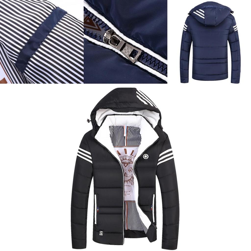 Мужская зимняя теплая хлопковая куртка, лыжная куртка, толстое пуховое пальто с капюшоном, стильная и универсальная