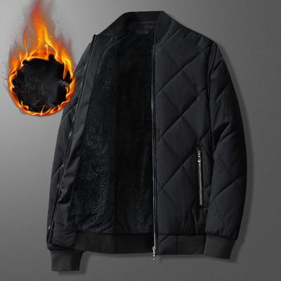 Мужская осенне-зимняя однотонная стеганая куртка с лацканами, утолщенная, длинная, свободная, теплая, кардиган-куртка