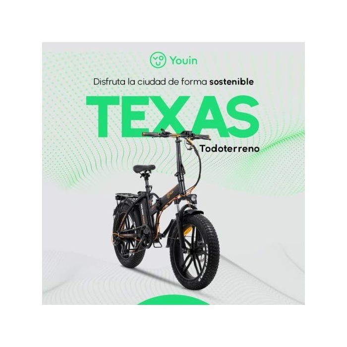 Vélo Électrique Pliable - YOUIN - Youin Texas - Moteur 250 W - Vitesse 25 Km/h - Autonomie 45 Km