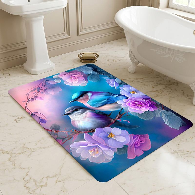 Birds Bloom Living Room Nonslip Area Rug Soft Carpet For Bedroom Game Playroom Sofa Office Home Decor Doormat Christmas Gift C9302013