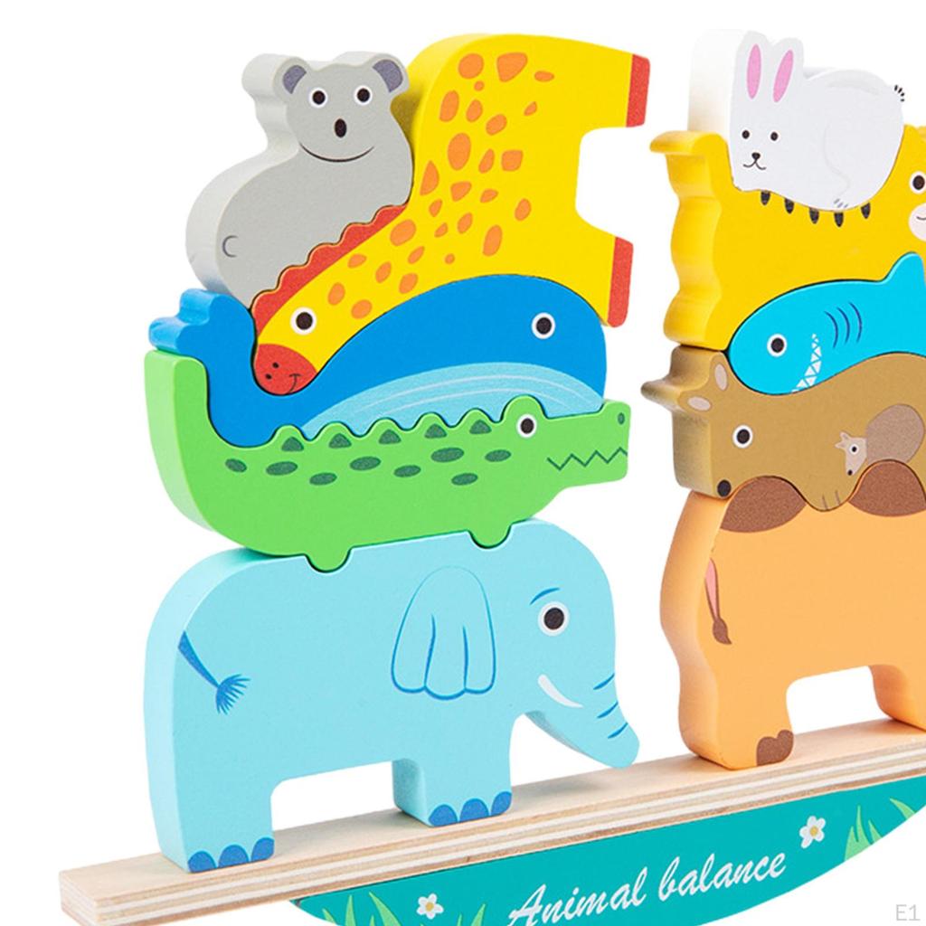 Деревянные блоки Игра Баланс Деревянная игрушка для сенсорики животных Гладкая поверхность Развивающая
