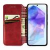 For Samsung Galaxy A55 5G PU Leather Case Rhombus Imprint Wallet Stand Phone Cover