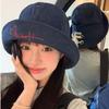 Корейская джинсовая кепка для рыбалки Универсальная шляпа для защиты от солнца Складная джинсовая панама Женская