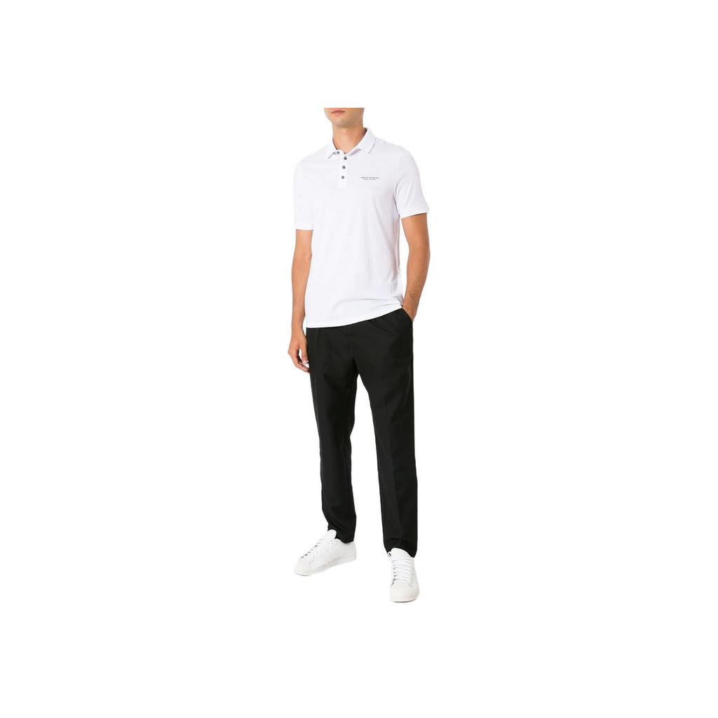 Armani Exchange Мужская футболка-поло с принтом из букв SS22 Прямой крой Короткий рукав Топы Белый 8NZF80-Z8H4Z-1100
