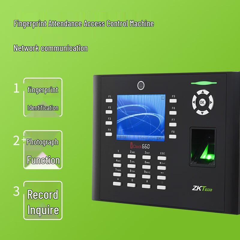 ZKTeco iClock660 Fingerprint Time Attendance Machine CN plug (adapter included)