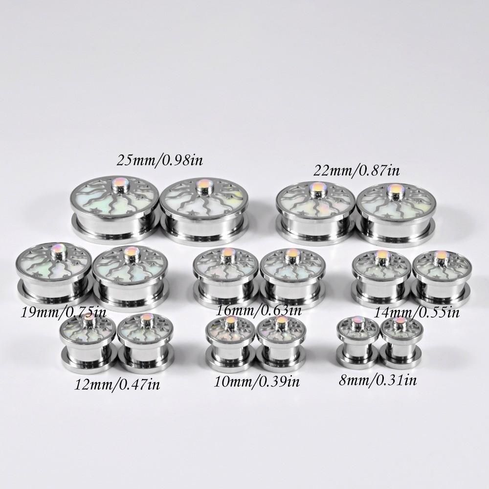 Stainless Steel Ear Cuff Earrings Sun Star Design Ear Plugs New Ear Gauges for Tragus Piercing