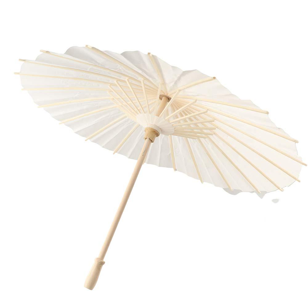 Vintage Handmade Paper Umbrella Traditional Blank Paper Umbrella DIY Painting Paper Umbrella Home