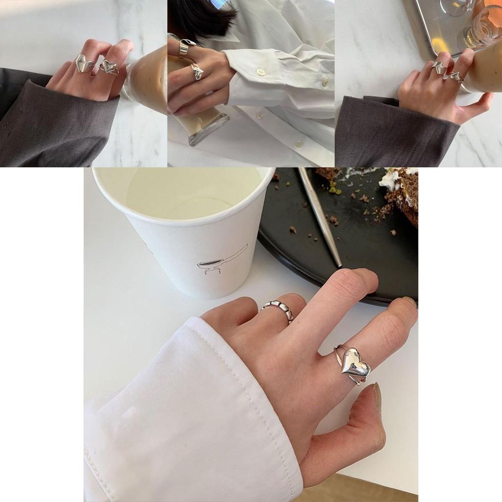 Chic 925 Silver Folded Heart Ring For Men And Women With Eye-catching Style