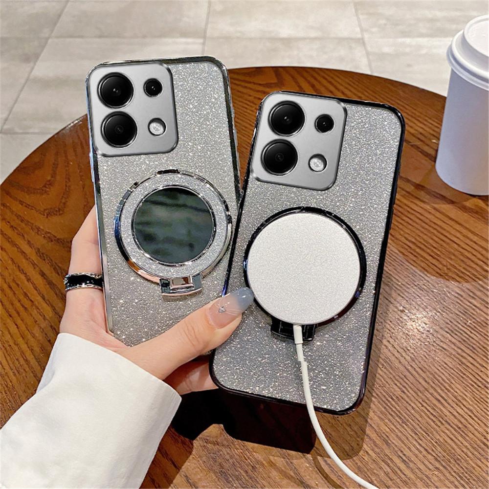 Градиентный блестящий зеркальный чехол-подставка для телефона Redmi Note 14 Pro для Xiaomi 14T POCO X7 Redmi Note 14 Pro+ 14C с гальваническим покрытием, мягкий чехол