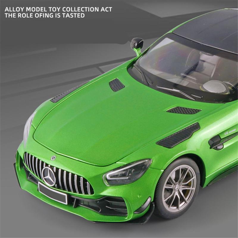 1/18 Benzs-GT GTR Модель гоночного автомобиля из сплава Литая под давлением и игрушечные транспортные средства Металлическая модель спортивного автомобиля Симуляция Звук и свет Детская игрушка Подарок