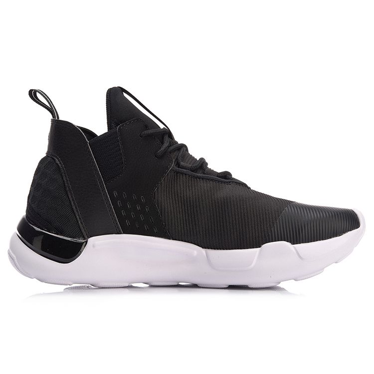 Li Ning Samu 2 амортизирующие отскок средней высоты спортивные кроссовки мужские кроссовки черный белый AGWN027-1
