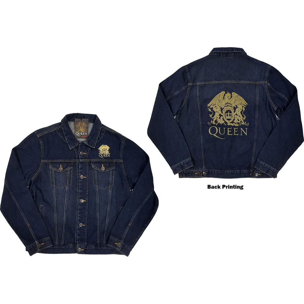 Queen Unisex Adult Classic Crest Denim Jacket
