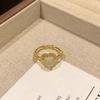 Copper Rinestone Rings Exquisite Vintage Rings Temperament Shining Open Ring  Gifts