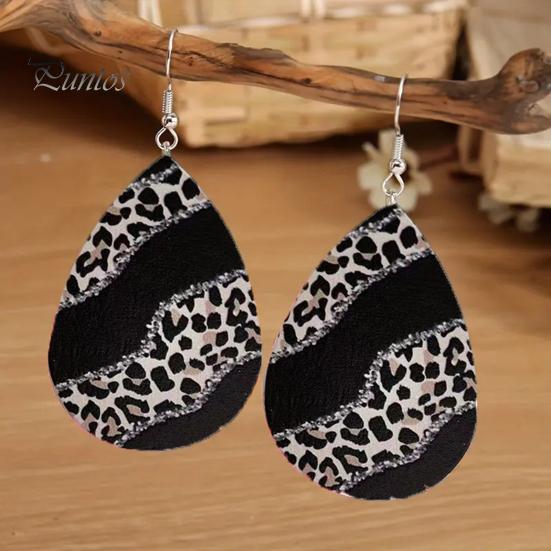 1 пара модных двусторонних леопардовых дизайнерских серег-крючков для пирсинга, серьги-капли тонкой работы, ювелирные изделия в подарок