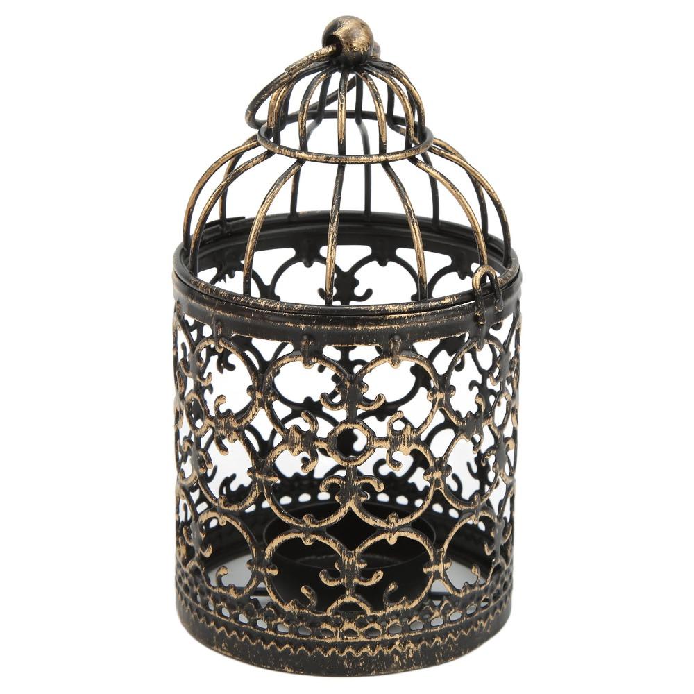 Brush Gold Vintage Candle Holder European Retro Hanging Candle Lantern Party Ambience
