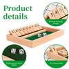 Large Shut The Box Game 12 Dice Board Game Wooden Pub Tabletop Game Box Support For 2 To 4 Players,2 Dice Included For Party