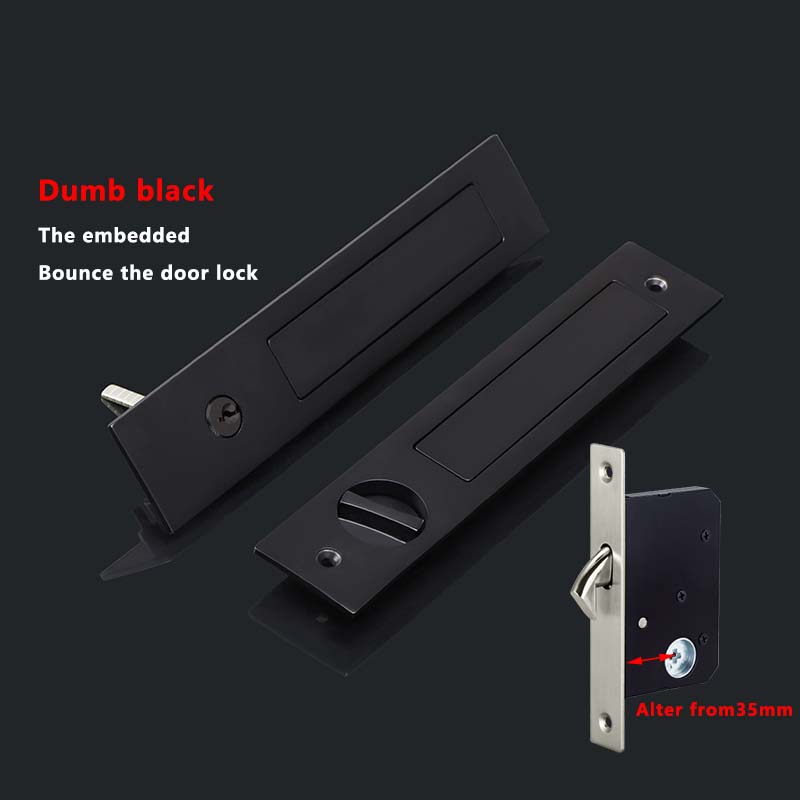 New sliding door lock, sliding door, wooden door, bathroom, bedroom, double-sided spring embedded folding door hook clasps