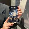 Чехол для телефона с рисунком кота и звездным небом для iPhone 17 16 15 14 13 12 11 Pro Max 16 Plus 16E 17 Air Ударопрочный Мягкий ТПУ Силиконовый Чехол
