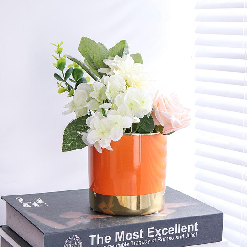 INS Nordic Simple Straight Round Suckulent Керамический Маленький Цветочный Горшок Для Домашнего Рабочего Стола Украшения Оптом