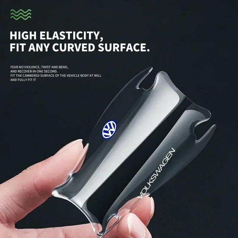 ADMVN1 Car Door Handle Bowl Scratch Transparent Stickers Anti-collision Strip For Volkswagen VW Golf 4 7 MK3 4 7 Touran Polo Passat