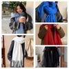 Tassel Wool Scarf Plush Long Shawl Retro Winter Cashmere Scarves  Student