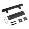 Sliding Barn Door Handle Flat Back Plate Double Sided Rectangular Black Door Pull Handle