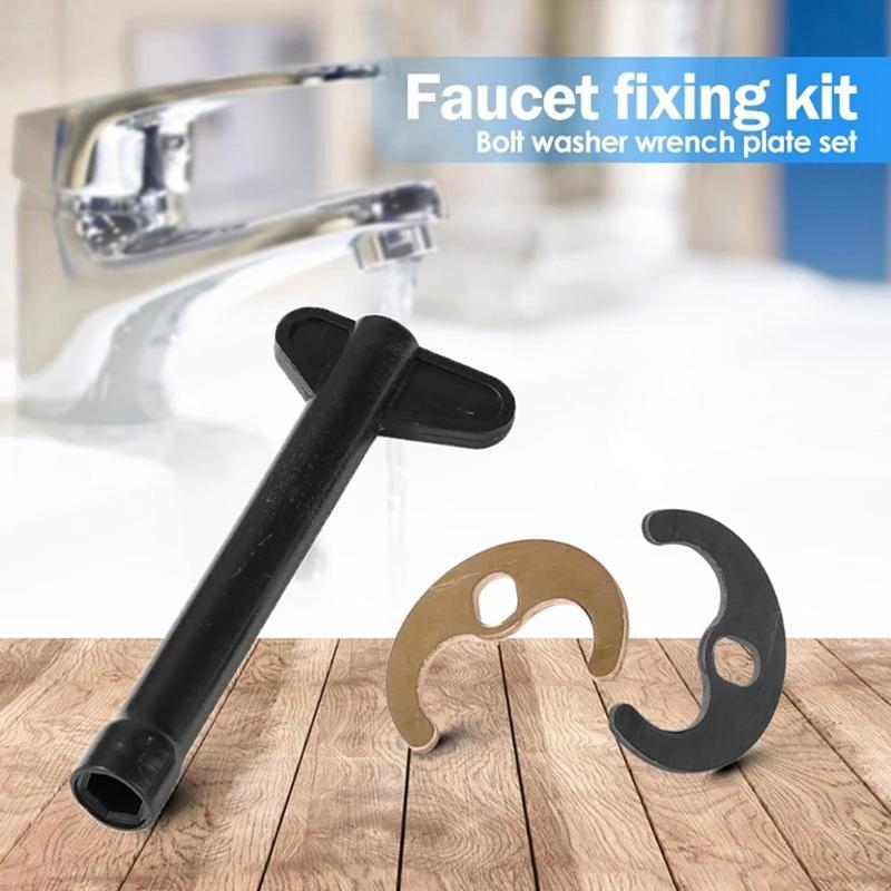 Tap Faucet Fixing Fitting Kit Bolt Washer Wrench Plate Kitchen Basin Wrench