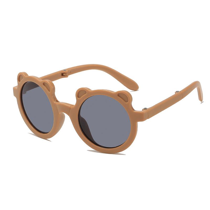 Новые складные детские солнцезащитные очки модные солнцезащитные очки с медведем для мальчиков и девочек милые детские очки солнцезащитный козырек защита от ультрафиолета