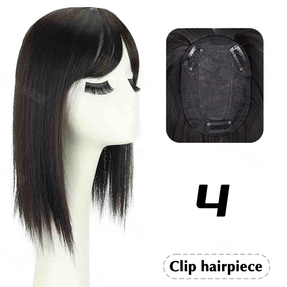 Синтетические прямые заколки для волос в наращивании волос натуральные короткие шиньоны для женщин с челкой натуральный цвет