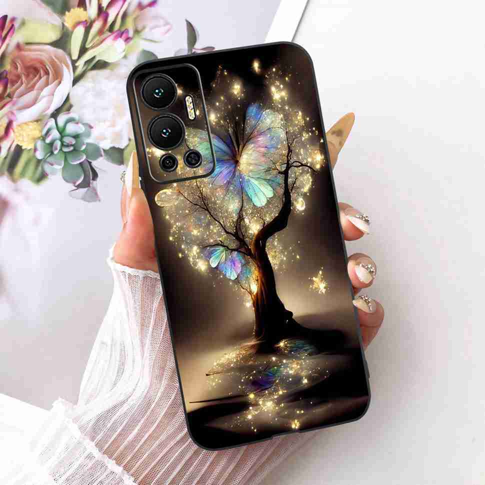 For Infinix Hot 12 Case Nice Butterfly Back Cover Phone Case Soft TPU Silicone Coque Cases For Infinix Hot12 Hot 12 Bumper