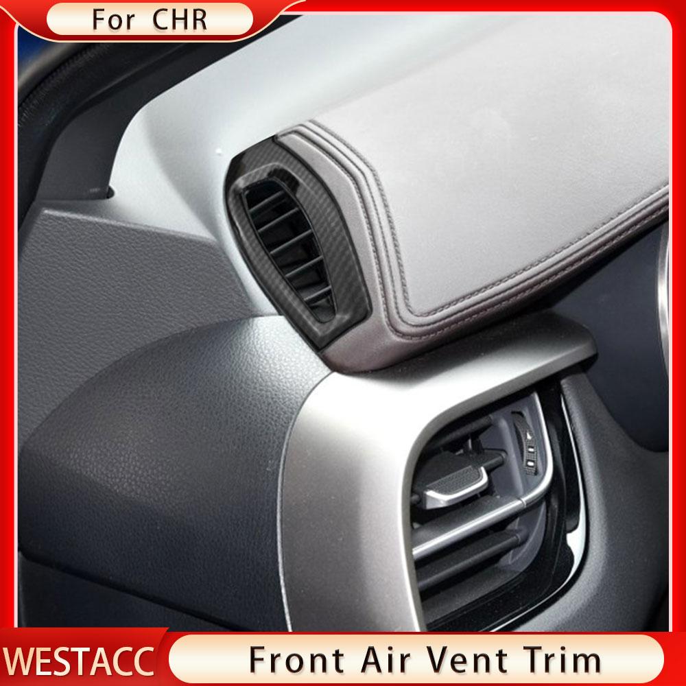2 шт. хромированная передняя крышка автомобиля для кондиционирования воздуха, декоративная наклейка, накладка для Toyota CHR 2016-2022 LHD