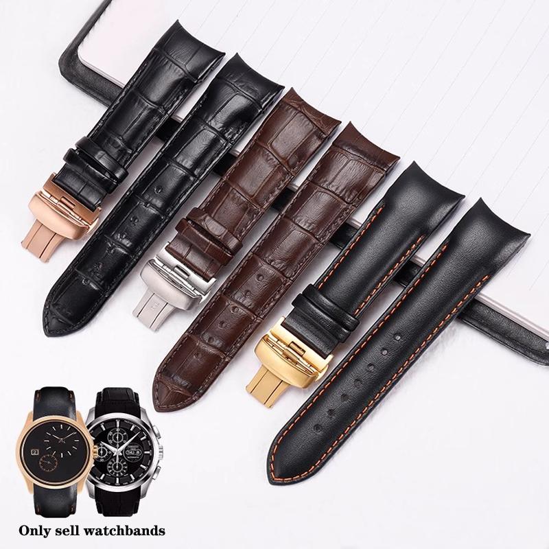 Ремешок из натуральной кожи для часов Tissot Curved End Watch Belt 1853 COUTURIER T035627A T035407A T035439 T035617 мужской ремешок 22 23 24 мм