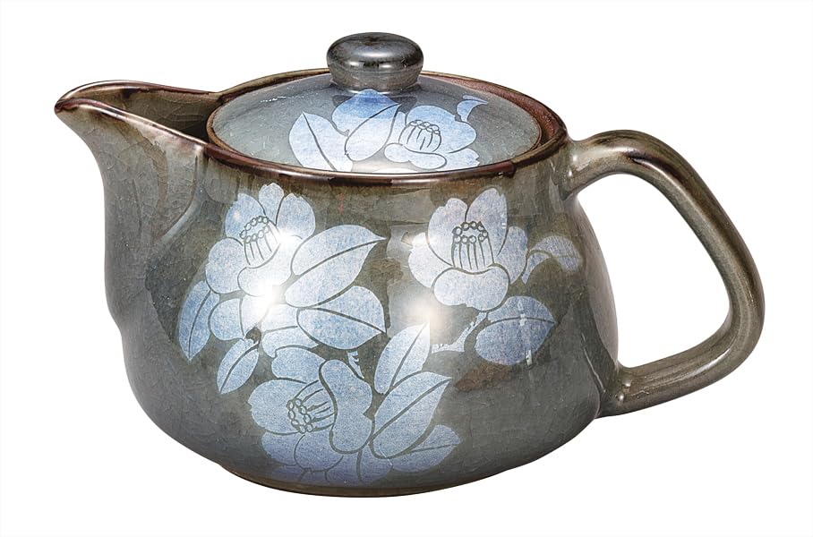 Накамару Кутани Керамика Чайник/Заварочный чайник с изображением камелии Гинзан - K9-612