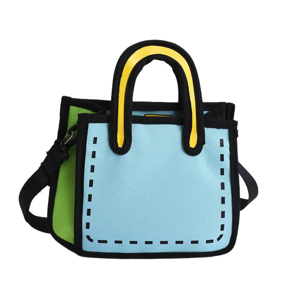 Cartoon Comic Shoulder Bag Nylon Graffiti Messenger Bag Simple 2D Anime Tote Bag Girls