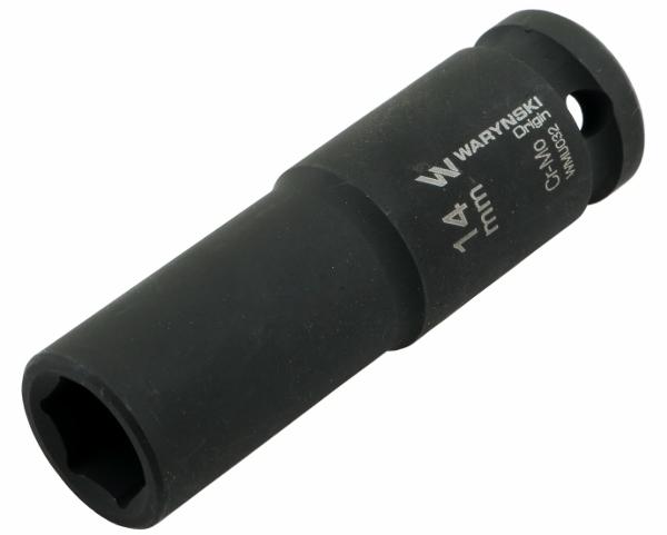 Long hexagonal impact socket 1/2". 14 . CrMo. DIN 3129. Waryński