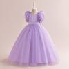 4-14 лет платье принцессы для девочек-цветочниц на свадьбу, летнее детское торжественное длинное платье с бантом для школьных вечеринок, детские новогодние платья