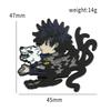 Anime Jujutsu Kaisen Enamel Badges with Chain Gojo Satoru Brooch Itadori Yuji Pins Geto Suguru Badge for Backpack Clothing Lapel