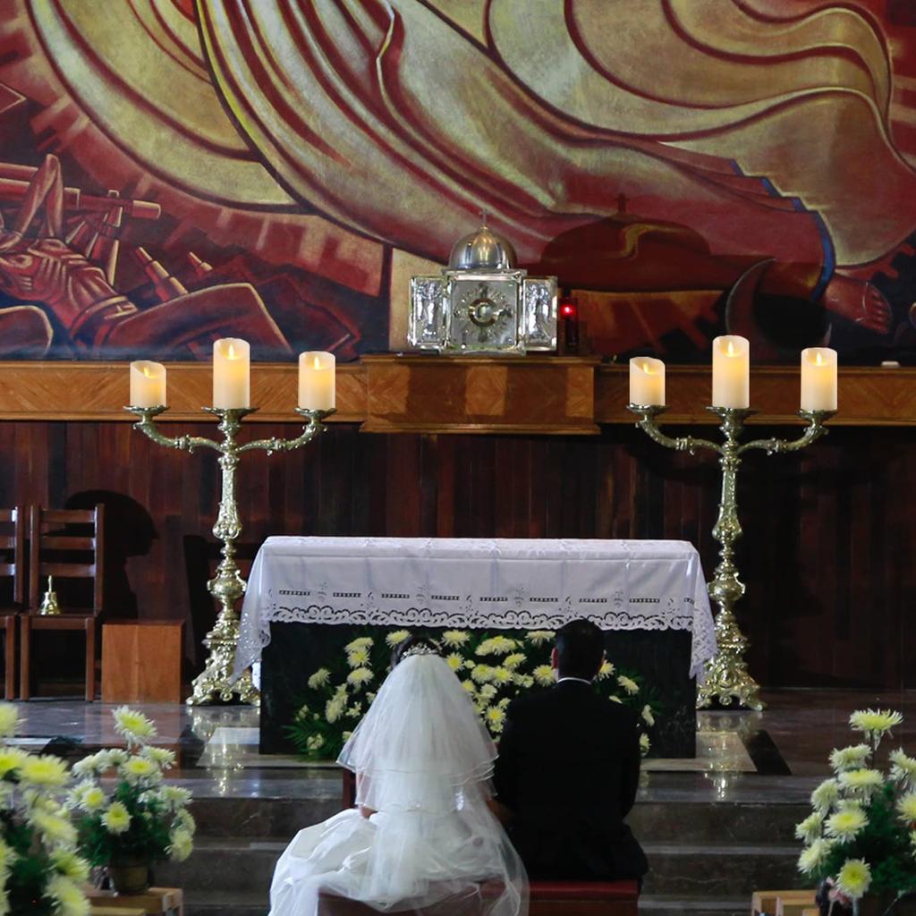 AnnTec LED Candle Light, 3-Piece Set with Realistic Flame-Like Flickering Light, Warm Light, Flameless, Safe, Energy-Saving, with Remote Control,