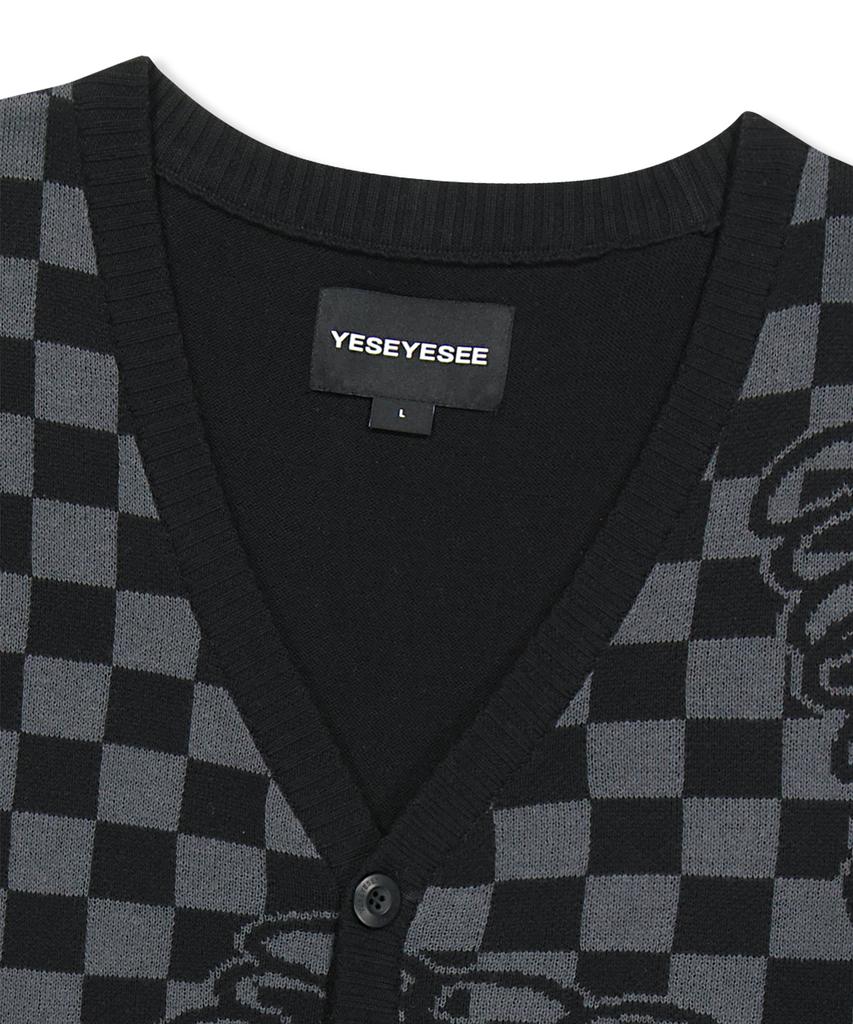 Yeseyesee Y.E.S Кардиган в клетку Черный