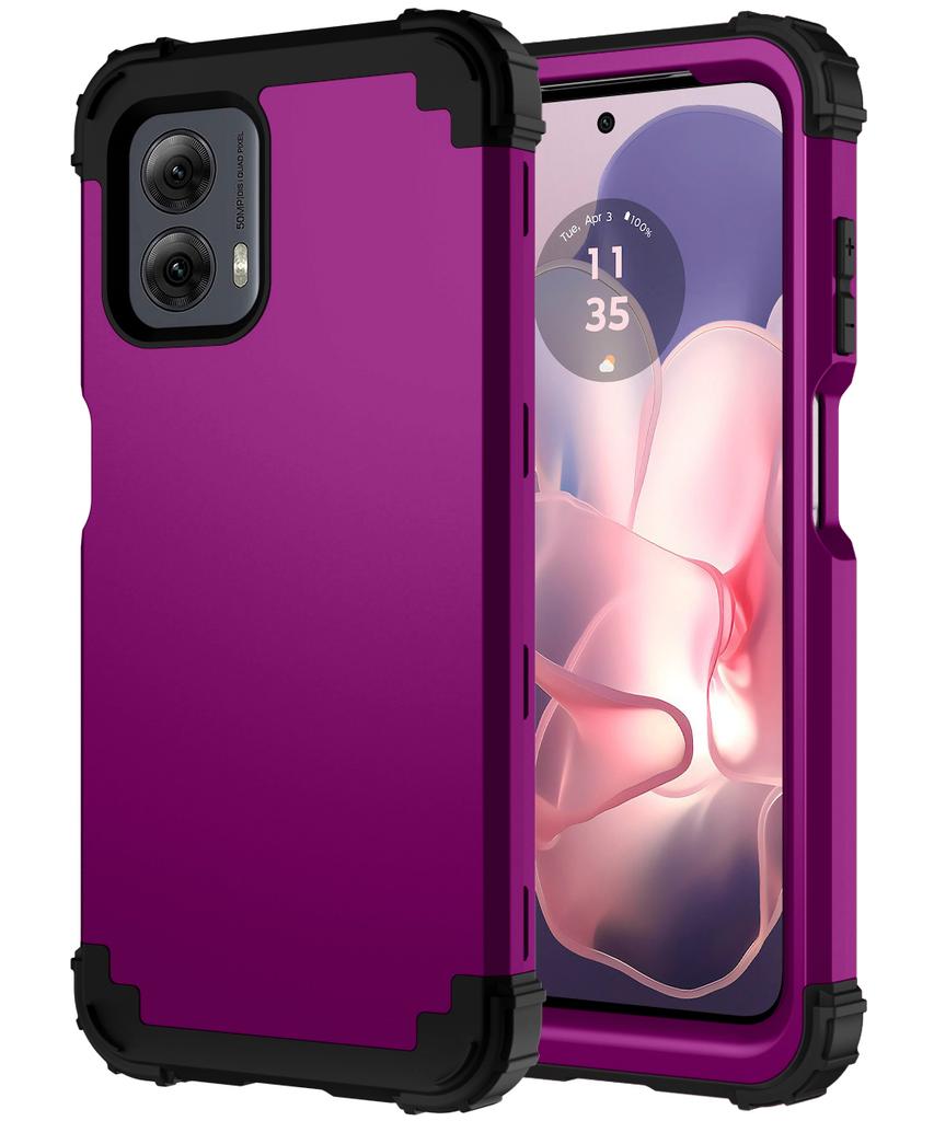 3-in-1 Heavy-Duty Rugged Phone Case Fundas For Motorola Moto G Power 5G 2025 Soft Silicone Lining Hard Plastic Shockproof Cover