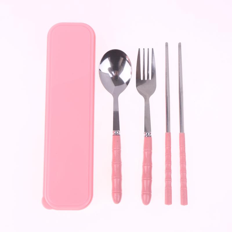 3 шт. Нержавеющая сталь Портативная Студенческая Посуда Открытый Дорожный Бокс Ложка Вилка Палочки для еды Набор Взрослый Подарок Столовые приборы