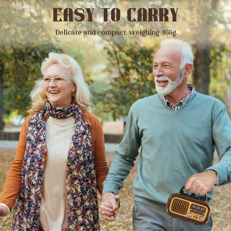 Classic Retro FM/AM/SW Radio Portable Full Band Radio Receiver Wireless Bluetooth Speaker MP3 Player Support USB/TF Card