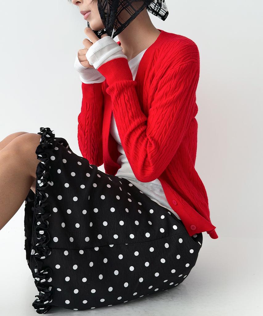 The Green Lab Dot Frill Skirt [Black]