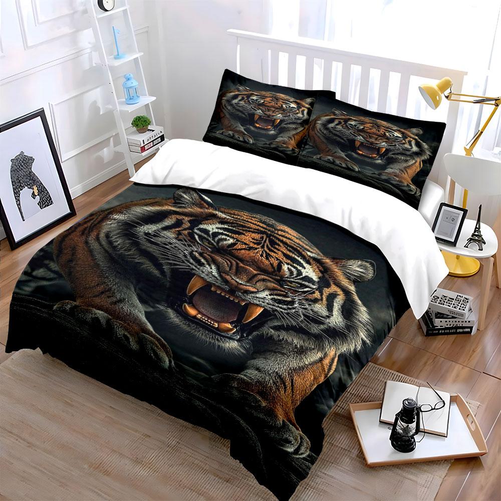 Fierce tiger's bold roar. Bedding sets Duvet covers Pillowcases(1* Duvet Cover 2* Pillowcases without duvet insert)