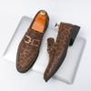 Men's Foot Cover Large Size Pointed Leather Shoes British Style Dress Business Casual Shoes Leopard Print Loafers Men's Shoes
