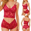 European and American Sexy Lace Lingerie Set with Adjustable Suspenders