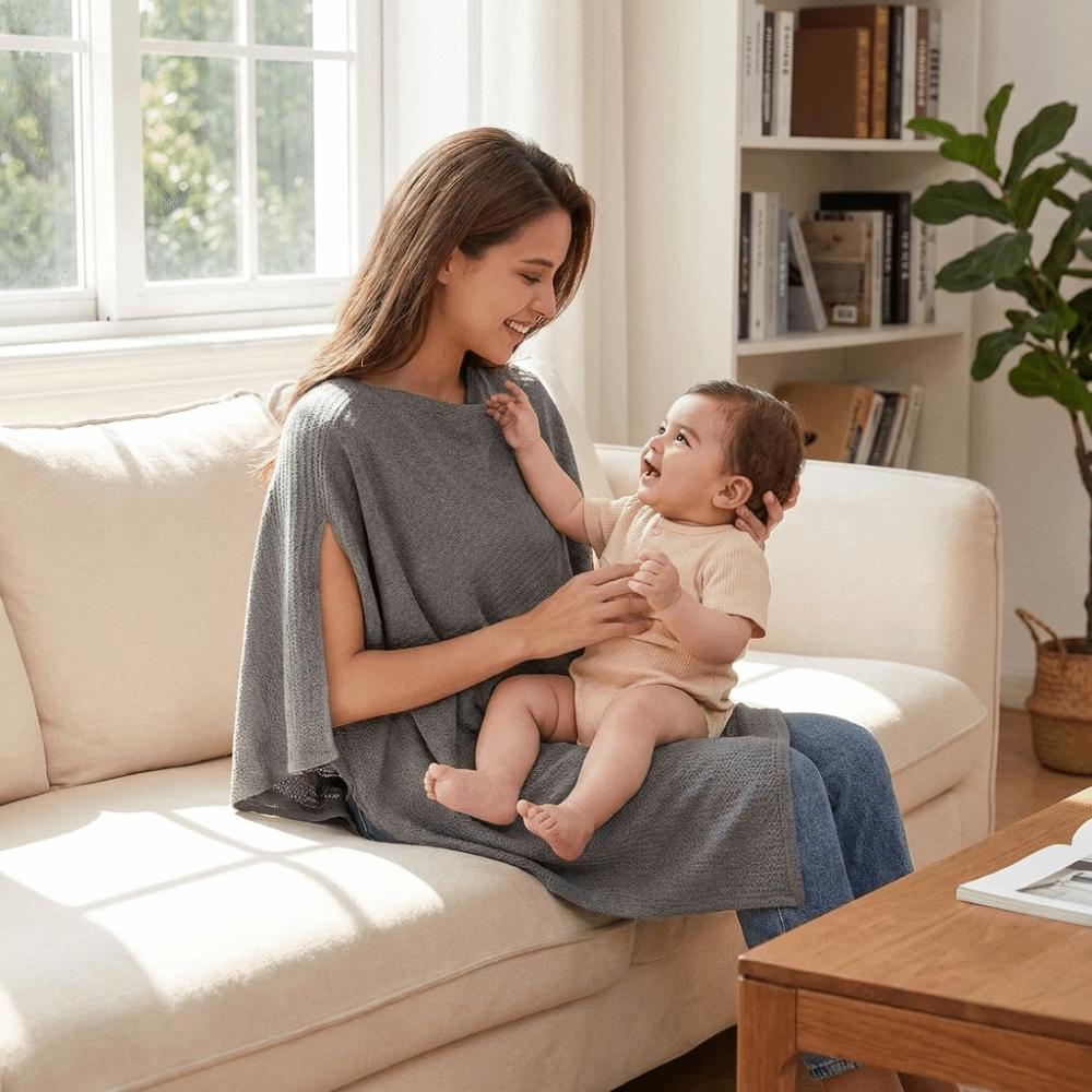 Soft Feeding Apron Breathable Nursing Poncho Stroller Cover Feeding Scarf Daily Use